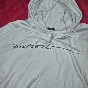 Nike Light Blue  Hoodie with Black Text